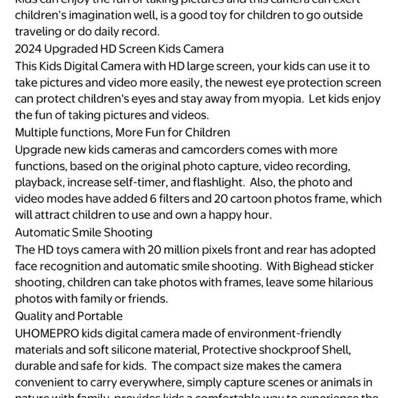 Phankey Pink Kids 32 GB Digital Camera Dog Face W/Stickers - Picture 9 of 11